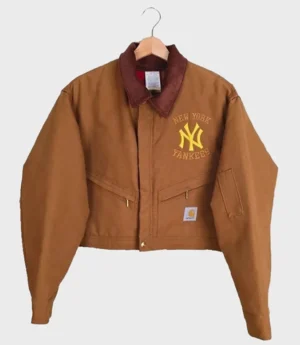 Vintage Carhartt X NY Yankees Crop Jacket Brown