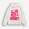 Cream All We Need Is Money Hoodie