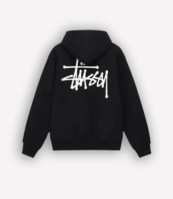 Black Basic Stussy Hoodie