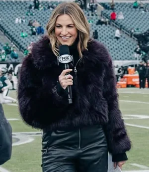 Erin Andrews Purple Faux Fur Purple Coat