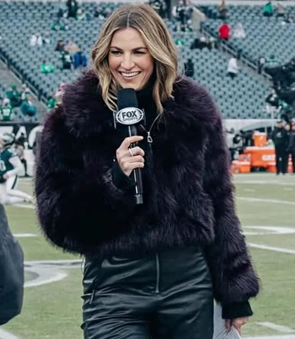 Erin Andrews Purple Faux Fur Purple Coat