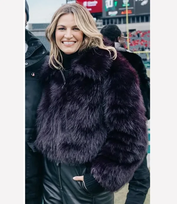 Erin Andrews Purple Fur Coat