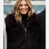 Eagles vs Commanders Erin Andrews Purple Fur Coat