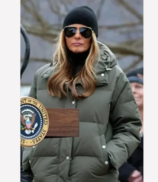 Melania Trump Puffer Green Jacket Rag & Bone