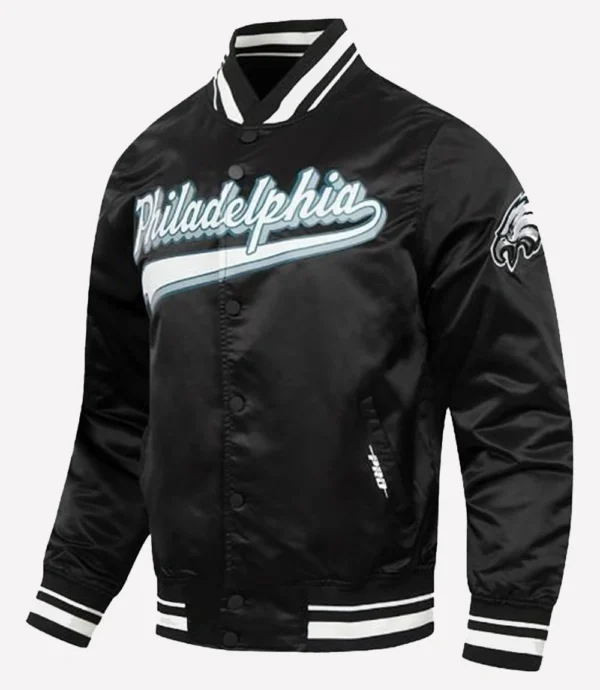 Nick Foles Philadelphia Eagles Satin Black Jacket