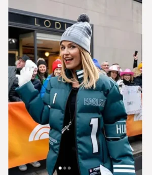 Savannah Guthrie The Today Show 2025 Eagles Green Puffer Jacket