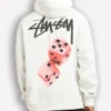 White Stussy Dice Hoodie