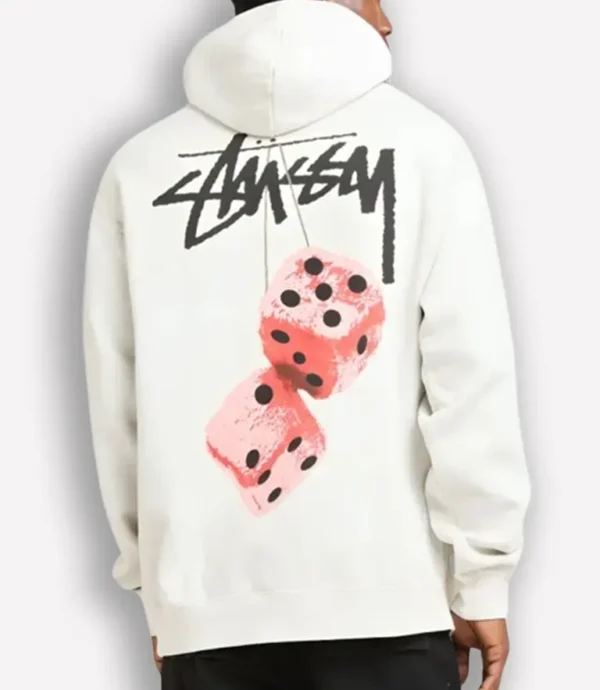 White Stussy Dice Hoodie