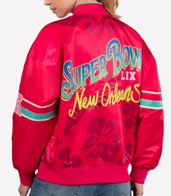 Super Bowl LIX Interception Starter Red Varsity Jacket