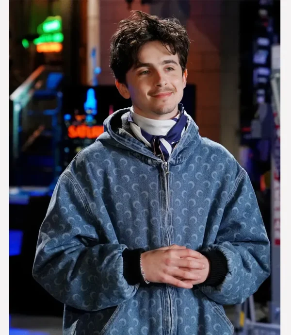 SNL New York City Timothee Chalamet Blue Bomber Jacket