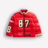 Off Season Travis Kelce Chiefs Player Red Puffer Jacket