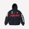 Supreme Ducati Denim Hooded Black Racing Jacket