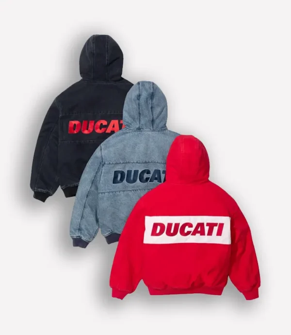 Supreme Ducati Denim Hooded Work Racing Jacket