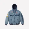 Supreme Ducati Denim Hooded Blue Racing Jacket