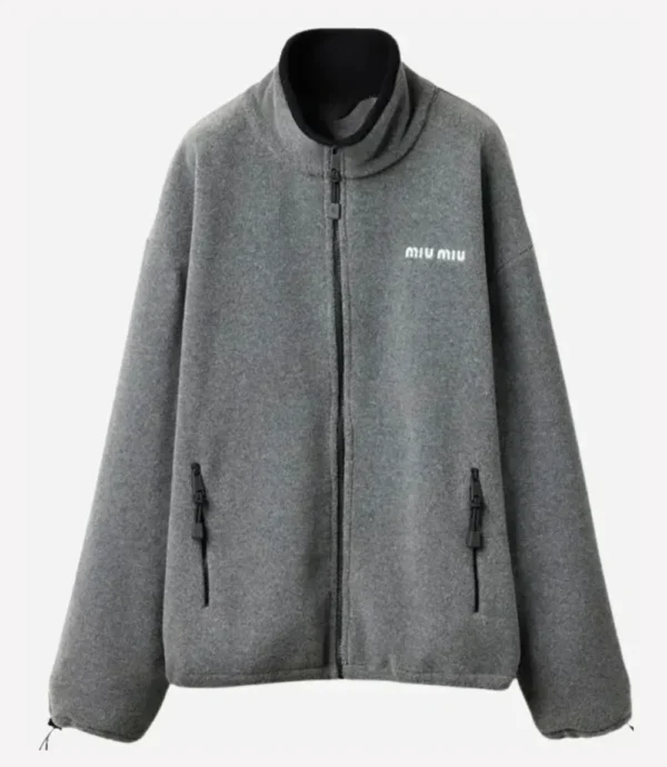 Hailey Bieber MIU MIU Fleece Sweatshirt