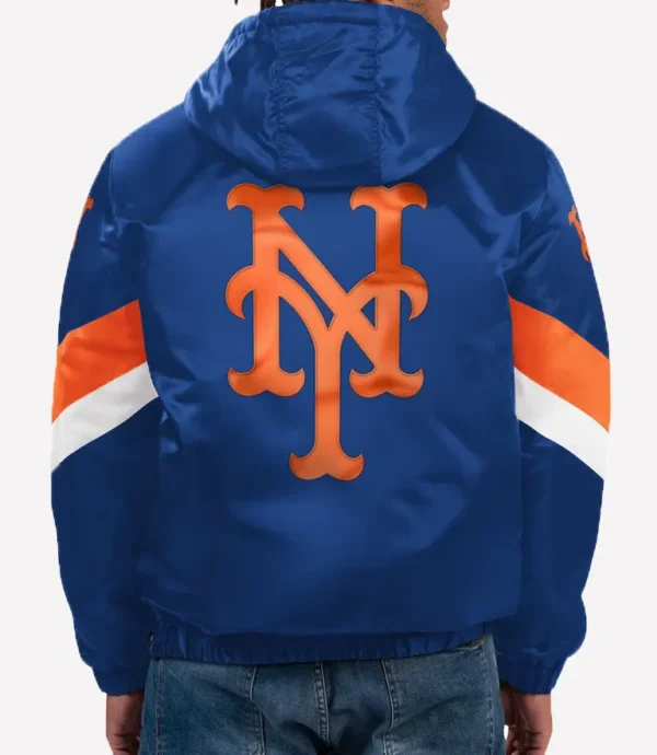 New York Mets Starter Royal Force Play II Half-Zip Hooded Jacket