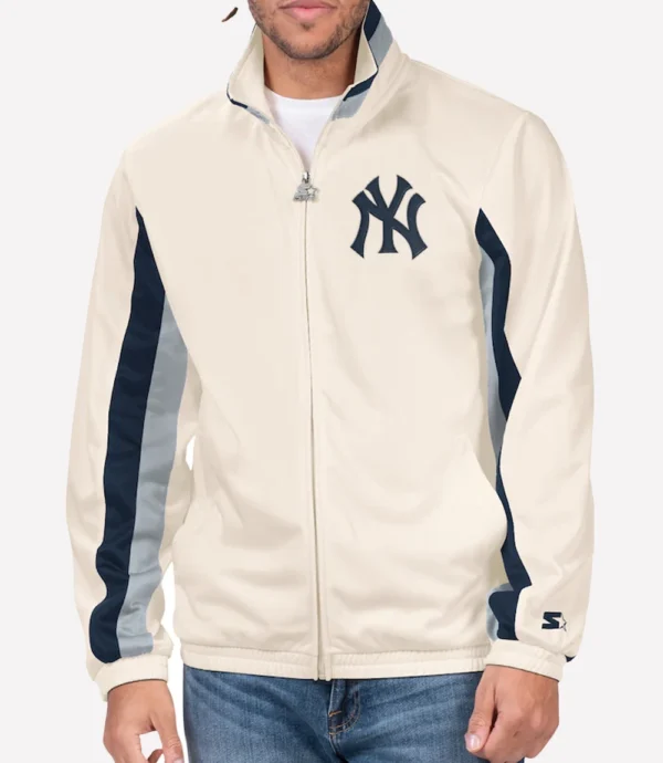 New York Yankees Rebound Cooperstown Cream Starter Jacket