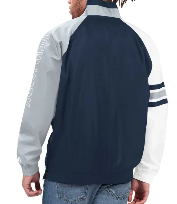 New York Yankees Starter NavyGray Elite Raglan ZipUp Jacket