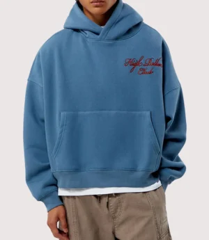Pacsun High Rollers Club Cropped Hoodie Blue